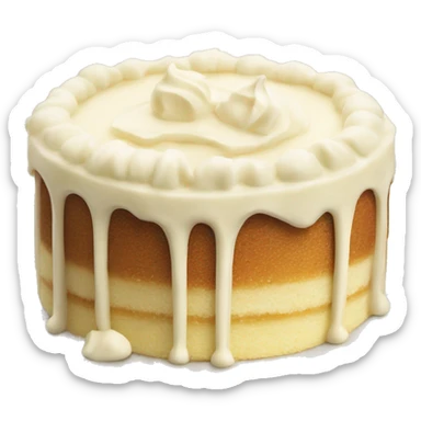 vanilla cake with vanilla topping sticker