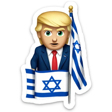 Donald Trump with Israel flag sticker