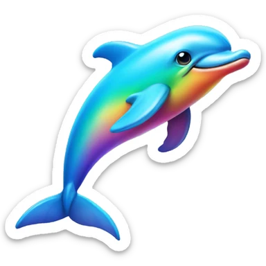 Beautiful rainbow dolphin sticker