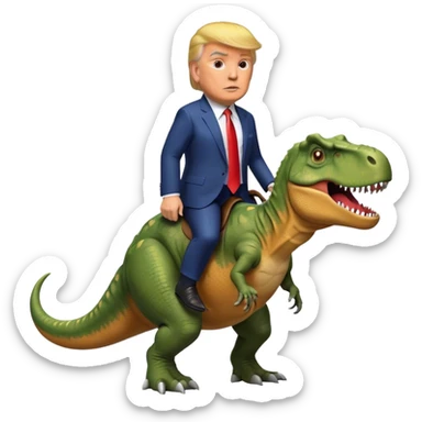 Donald Trump riding t-rex sticker