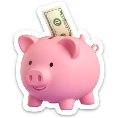 money in a piggy bank sticker