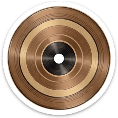 vinyl record, pastel brown colors sticker