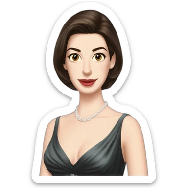 Anne Hathaway In an evening dress sticker