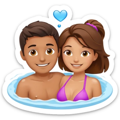 couple in love in a jacuzzi sticker