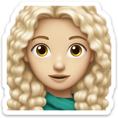 white girl with reddish blonde hair and teal eyes  sticker