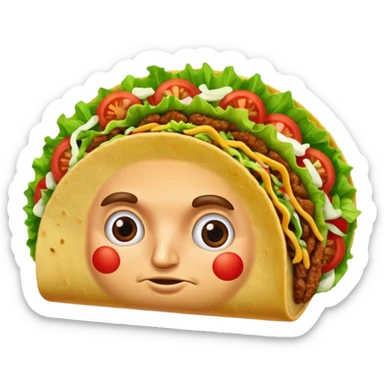 taco with Donald Trump's face sticker