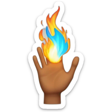 Hand on fire sticker