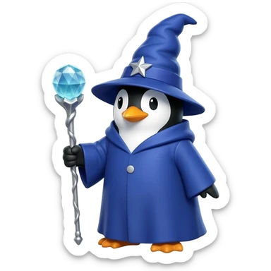 Penguin Wizard sticker