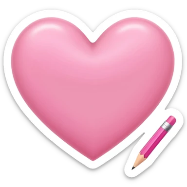 A drawing pink empty heart that looks like it's drawn by hand sticker