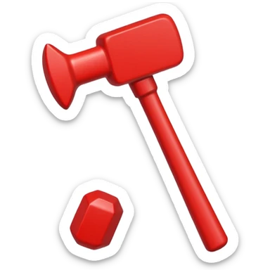 red toy hammer sticker