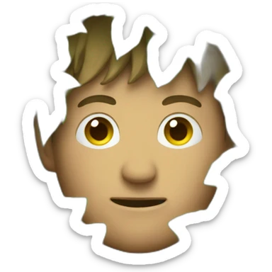 medieval man hidden behind bush sticker