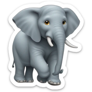 Un chat qui joue avec un éléphant sticker