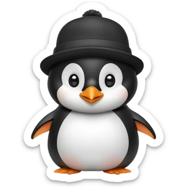 Pingüino con gorro sticker