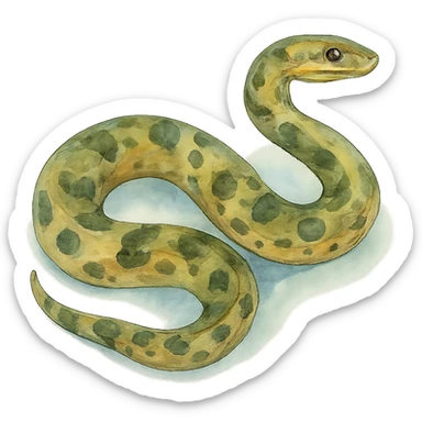 watercolor style anaconda sticker
