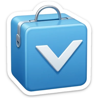 Checkmark in blue box sticker