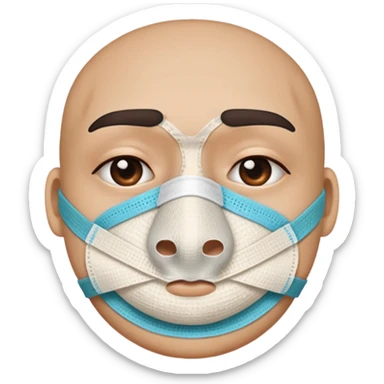 nose with a bandage on it
more closeup on the nose itself
without face sticker