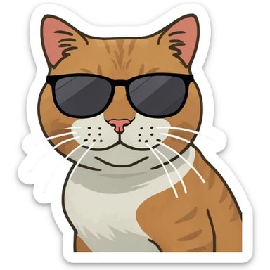 Cat with sunglasses sticker