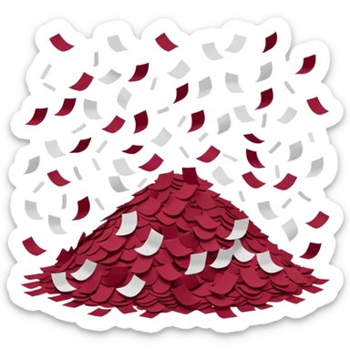 Burgundy and white confetti sticker