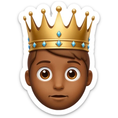 There is a hazelnut with a crown on his head sticker