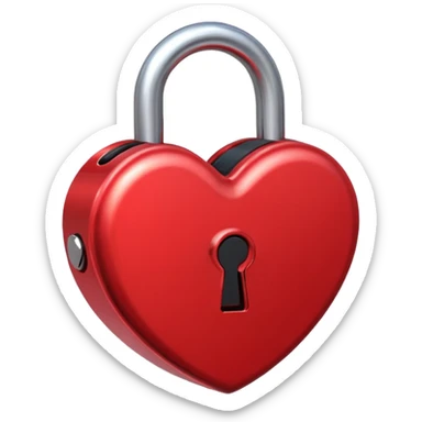 A lock in the shape and colour of a love heart sticker