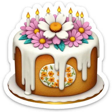 floral cake realistic aeshthethic   sticker