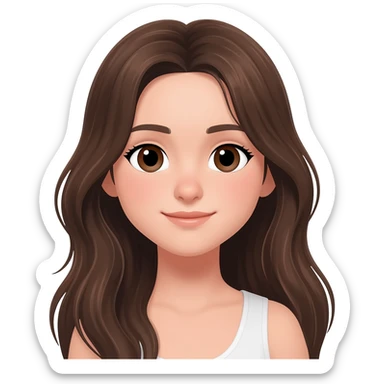 𝚄𝚗𝚊 𝚌𝚑𝚒𝚌𝚊 𝚌𝚘𝚗 𝚎𝚕 𝚙𝚎𝚕𝚘 𝚌𝚊𝚜𝚝𝚊𝚗̃𝚘  el cabello mas abajo de los hombroa con los ojos cafes sticker