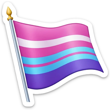I want a flag, I want the first stripe at the very top of the flag to be pink 🩷. The middle stripe will be the color purple 💜. And finally the bottom stripe will be the color blue 💙. Only those three colors in that exact order. Make the colors more vibrant sticker