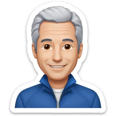 Jeffery Epstein with blue jacket sticker