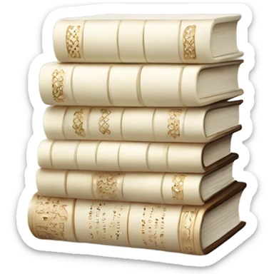 Ivory book stack tiny accents  sticker