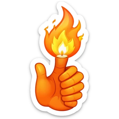 thumb up on fire sticker