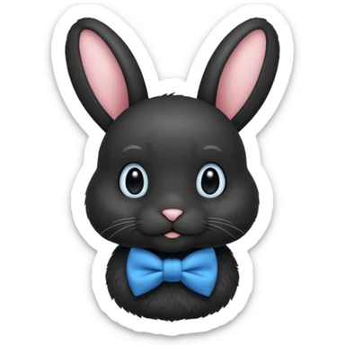 black bunny with blue bowtie sticker