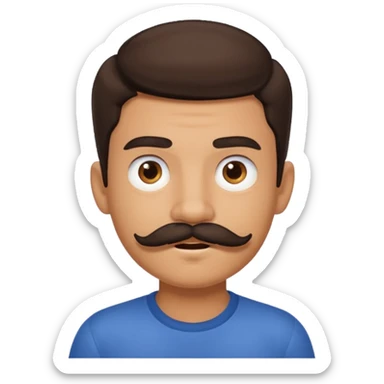 mustache Young boy,Big mustache, different faces. sticker