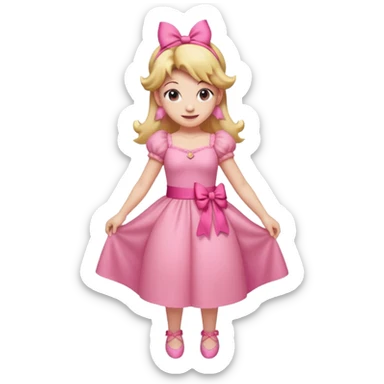 Princess peach full body with a pink ribbon tied to her hair sticker