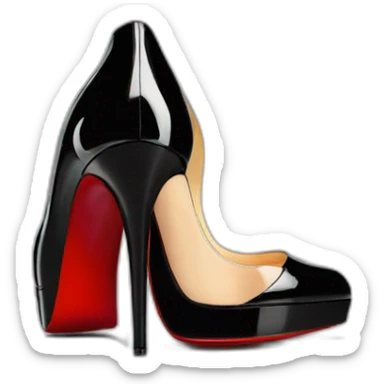 Louboutin Black patent Leather Lady Peep Toe Platform sticker