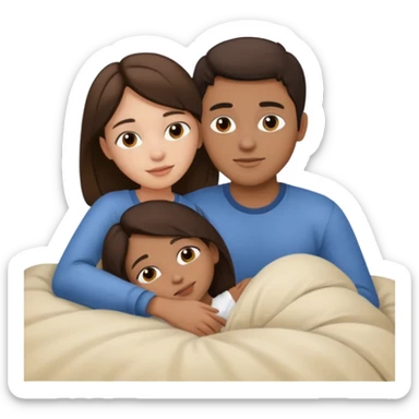 two people cuddling in bed blind girl burnette guy sticker