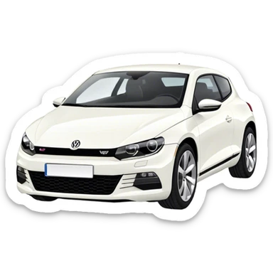 front Volkswagen scirocco white sticker
