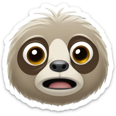 Sad sloth frowning sticker