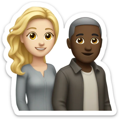 Interracial couple black man white woman  sticker