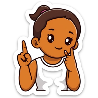 Brown girl with middle finger sticker