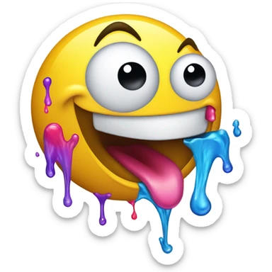 smiley face vomiting sticker