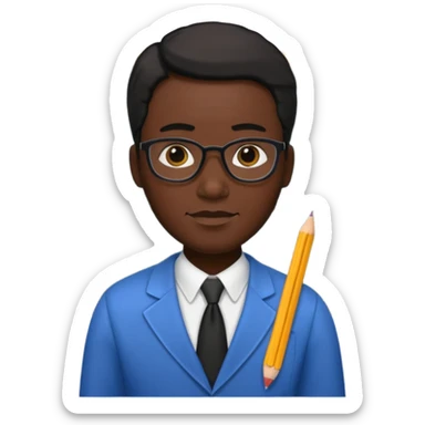 teacher man with black skin sticker