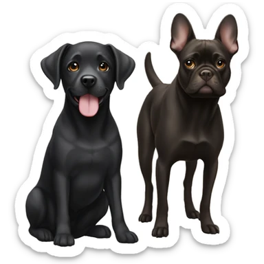 black lab and fawn frenchie sticker