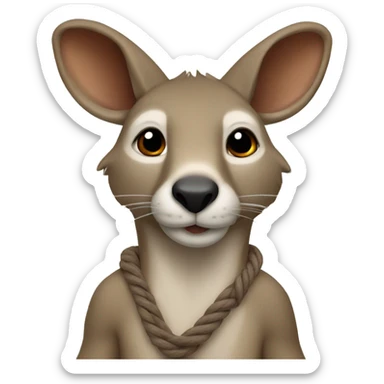 Kangourou qui fait de la corde à sticker