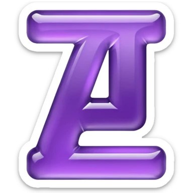 purple letter i sticker