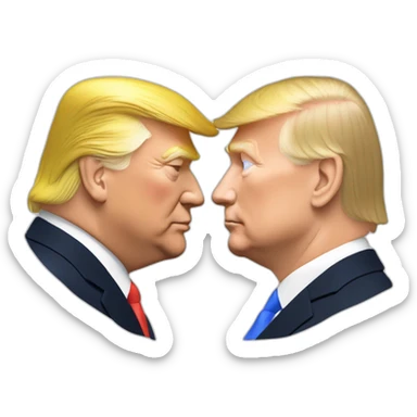 trump-and-putin-kissing,-lgbtq+ friendly, positivity, inclusiveness sticker