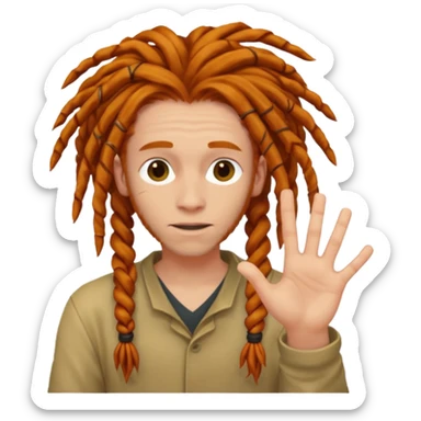 Ginger dreads twirling dread around finger sticker