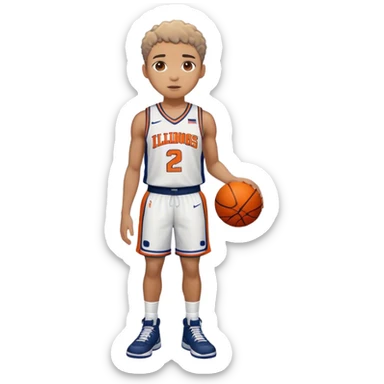 Illinois basketball #7 mulatto with short hiar full body shot sticker