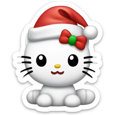 Hello Kitty with christmas hat sticker