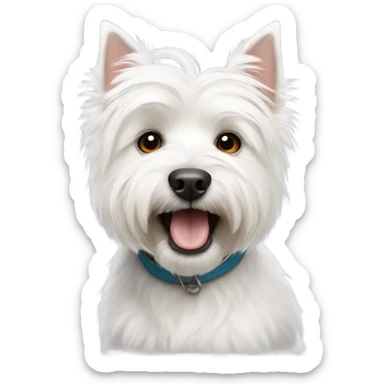 a white westie dog sticker