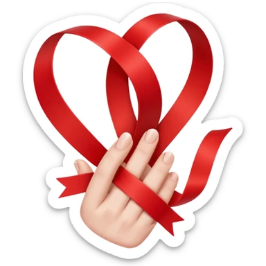 finger with ribbon sticker